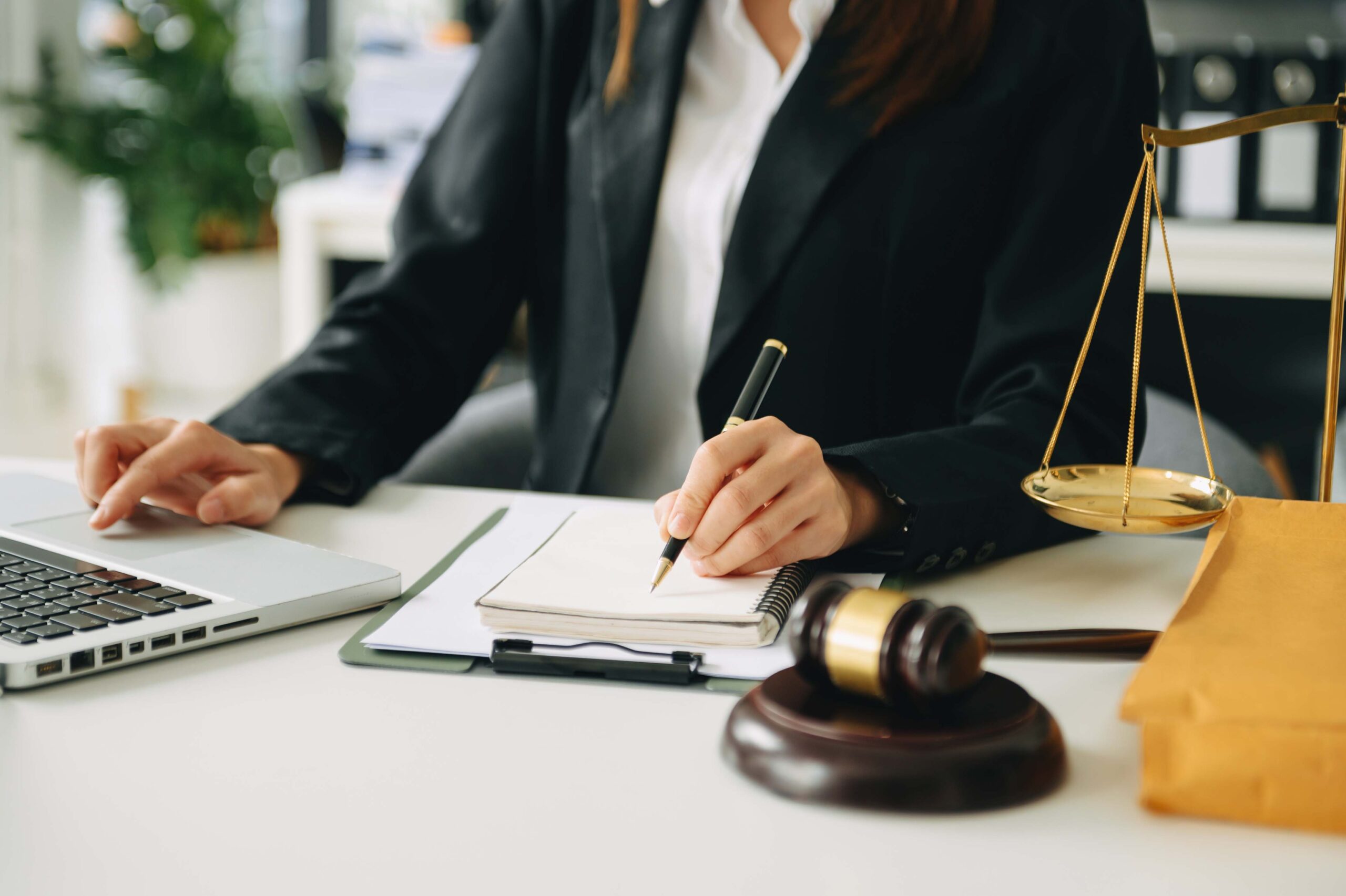 justice and law concept. asian woman lawyer working and judge in